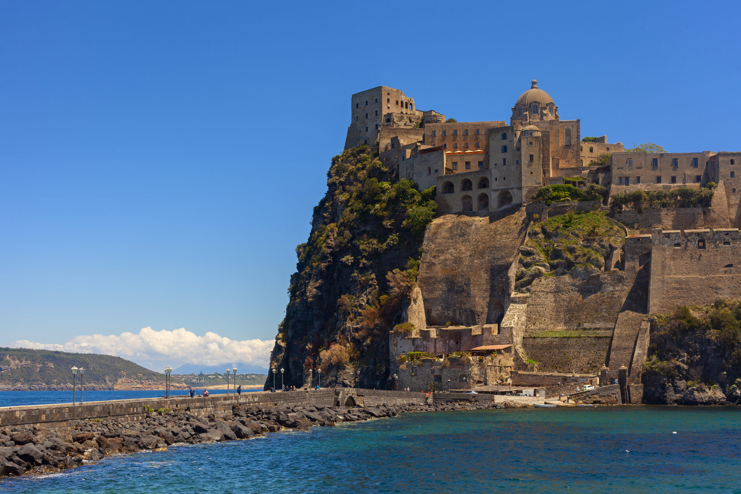 amazing aragon castle view in the island of ischia